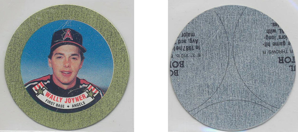 1988 Topps Baseball Coins Metal Proof Discs 016 Wally Joyner